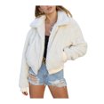 thumbnail image 2 of Faithtur Veste d'Hiver pour Femmes à Fermeture Éclair en Polaire Duveteuse à Manches Longues, 2 of 7