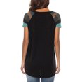 thumbnail image 2 of ziyahi T-Shirt pour Femmes à Manches Courtes, Col Rond, Haut à Rayures avec Poche, T-Shirt, Noir, G, 2 of 6
