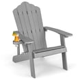 thumbnail image 1 of Costway Chaise Adirondack de Patio en HIPS avec Porte-Gobelet, Résistante aux Intempéries, Extérieur, 380 Lb, Gris, 1 of 10