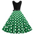 thumbnail image 5 of Kcodviy Robe Vintage d'Été à Pois de Noël pour Femmes, Robe Cocktail pour Femmes, Imprimé, Sans Manches, Décontractée, Soirée, Grande Taille, Robe Patineuse, Fête, Bal, 5 of 5