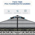 thumbnail image 4 of Outsunny Pavillon à Toit Rigide à Double Toit 9 Pieds x 10 Pieds avec Moustiquaires et Rideaux, Kaki, 4 of 10