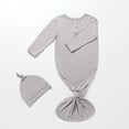 thumbnail image 1 of RXIRUCGD Newborn Baby Boy And Baby Girl Solid Color Jumpsuit Pajamas Hat Set Rompers( Gray, Size:0 Month ), 1 of 3