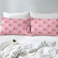 thumbnail image 3 of Erosebridal Housse de Couette Kawaii à Fleurs Simple, Housse de Couette Patchwork Florale Simple, Rose Vif, Réversible 2 Pcs (Sans Couette), 3 of 7