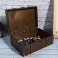 thumbnail image 3 of Large Capacity Vintage European Style Wooden Storage Box, Decorative Jewelry Chest with Lock Gray, 3 of 7