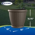 thumbnail image 3 of Suncast Willow 18" Diameter Decorative Wicker Patio Planter Pot, Java (4 Pack), 3 of 11