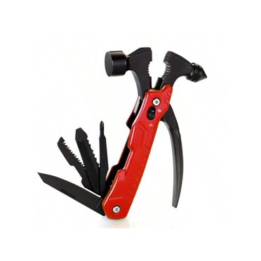 Marteau de Sécurité en Acier Inoxydable 1 Pce Marteau Multifonctionnel & Couteau avec Haute Dureté et Tournevis, Adapté à une Utilisation en Extérieur, Outils Ménagers