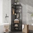 thumbnail image 4 of Eastvita Corner Coat Rack with Shoe Bench - Entryway Rack with 12 Double Hooks/Corner Hall Tree with Storage/Organizer Shoe Bench Shelf for Entryway/Hallway/Closet, 4 of 5