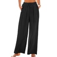 thumbnail image 1 of FNFYFH Clearance Breathable Ladies Linen Pants Solid Color Summer Long, 1 of 9