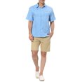 thumbnail image 2 of INSPIRE CHIC Men's Shirts Short Sleeve Summer Cotton Patchwork Button Down Shirts S Blue White, 2 of 5