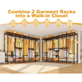 thumbnail image 2 of H50 Clothes Rack, Large Clothing Racks for Hanging Clothes, Black Heavy Duty Garment Rack with Shelves, Freestanding Portable Wardrobe Closet 89.8'' W x 15.8" D x 76.2" H, Max Load 1400 Lbs, 2 of 7
