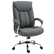 Vinsetto Home Office Chair Linen Fabric Computer Chair with Armrests Grey