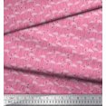 thumbnail image 2 of Soimoi Rayon Tissu Flamant Rose Oiseau Impression Tissu de Couture Yard 56 Pouces de Large, 2 of 3