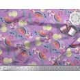 thumbnail image 2 of Soimoi Crepe Silk Fabric Fruits,Swim Ring & Goggles Summer Designs Printed Fabric 1 Yard 42 Inch Wide, 2 of 3