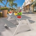 thumbnail image 2 of Picnic Tables for Outdoors Outdoor Courtyard Waterproof Table Cover Three Piece Picnic Table Cloth Back Flannel Elastic Table Cover Picnic Table Cover, 2 of 5