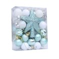 thumbnail image 1 of Light Blue 36Pcs Christmas Ornament Set Colorful Painted Christmas Balls For Tree Decoration Party Gift Box Home Holiday Decor Shatterproof Plastic Hanging Balls 104G, 1 of 7