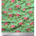thumbnail image 1 of Soimoi Toile de Coton Feuilles & Pivoine Imprimé Floral 1 Yard 56 Inch Wide, 1 of 5