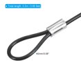 thumbnail image 2 of Unique Bargains 0.6Ft 2mm Dia Safety Cable Lock Steel Stage Lighting Security Wire Rope, Black 12 Pack, 2 of 6