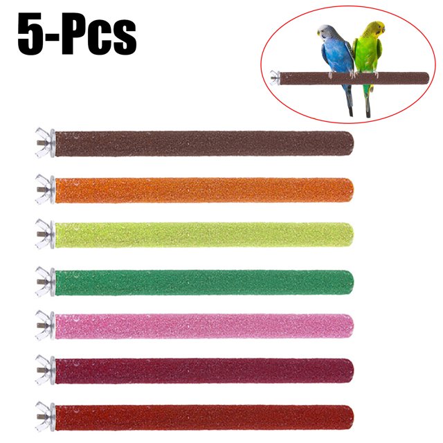 5PCS Bird Perches Training Interactive Bird Stand Perches Bird Cage Perches Bird Stand Toys