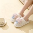 thumbnail image 2 of Penkiiy Pantoufles Chaudes pour Femmes Pantoufles pour Femmes Pantoufles de Maison et de Chambre pour Femmes Peluche Duveteuse Confortables Chaussures à Enfiler Doublées Pantoufles Blanches, 2 of 8