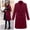 Wine, variant on Wiyuqeen Womens Notched Lapel Collar Double Breasted Pea Coat Winter Wool Blend Over Coats Long Jackets Plus Size