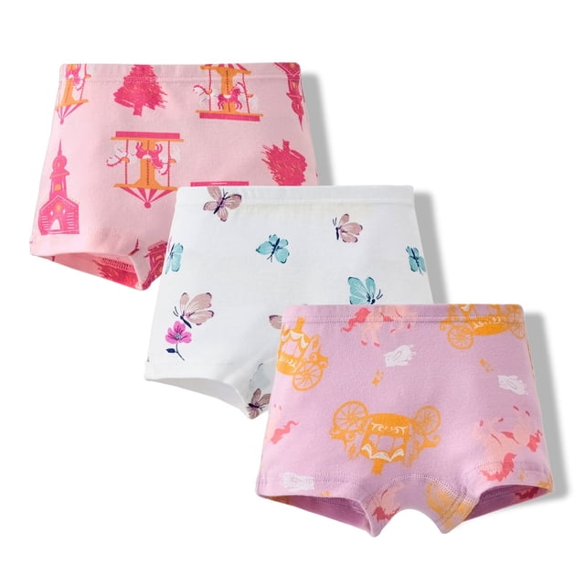 Girls 3Pc Toddler Kids Cartoon Rainbow Shorts Underwear Clothes