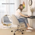 thumbnail image 4 of Chaise de Bureau à Domicile Moderne en Tissu de Lin, Chaise d'Ordinateur Pivotante Réglable à Dossier Mi-Haut, Mignonne Chaise de Travail Rembourrée Sans Accoudoirs, Gris, 4 of 9