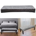 thumbnail image 4 of Bench Cover Elastic Chair Covers Seat Protector for Living Room Hotel Decor Dark Dark Gray, 4 of 8