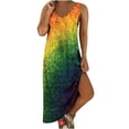 thumbnail image 2 of SMihono Robe Maxi Boho d'Été pour Femmes Grande Taille Femmes Décontractée Grande Taille Imprimé Col en V Poches Sans Manches Robe Maxi Longue Plage Balançoire Robe d'Été, 2 of 8