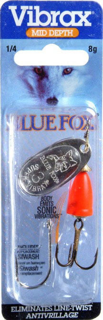 Blue Fox Classic Vibrax 1/4 oz, Silver/Fluorescent Red