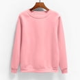 thumbnail image 2 of Moxiu Chandails à Col Rond pour Femmes Automne Manches Longues en Molleton Chandail de Base Uni Chandail à Enfiler Hauts Chandail Jumper Chandail Rose,TTTG, 2 of 6