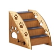 thumbnail image 4 of kurtrusly Wood Dog Stairs Ladder Soft Cat Ramp Multi Step Support Toy Pets Reaching Snacks Cat Stairs Ladder Non Slip Sofa wood color 4 floors, 4 of 6