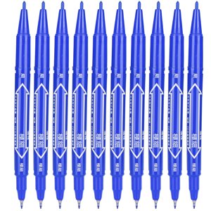 Stylo de marquage à séchage rapide, conception ergonomique Stylos de marquage double extrémité encre à séchage rapides Pratique pour écrire une couleur pure et lumineuse pour stylo de marquage pour dessin noir, rouge, bleu