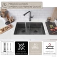 thumbnail image 3 of Stylish Undermount 32" Graphite Black Double Bowl Workstation Kitchen Sink with 7 Black accs S-601WNK, 3 of 16