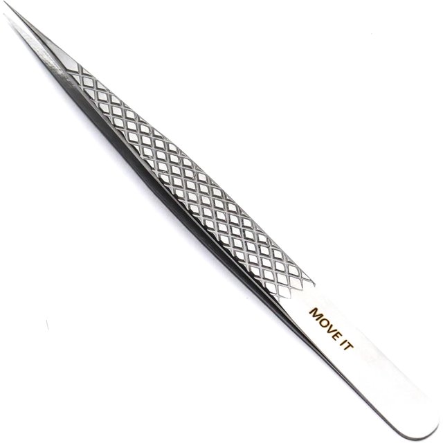 LLBA Pince à Cils Professionnelle Volume Outil d'Application pour Faux Cils / Formes et Usages Multiples Pinces / Pinces à Prise Antidérapante pour Volume, Isolation et Cils Classiques (Argent, Move It Classic)