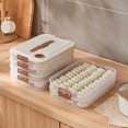 thumbnail image 2 of Birdeem 1-4 Layer Food Storage Container Transparent Food Preservation Box for Kitchen and Refrigerator Dumpling Box Well Sealed, 2 of 12