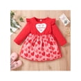 thumbnail image 2 of Xingqing Robe de Fête en Tulle à Imprimé Cœur pour Nouveau-Né Bébé Fille, Saint-Valentin, Rouge, 12-18 Mois, 2 of 9