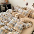 thumbnail image 1 of Plaid Printed 100% Polyester Double Sided Bedding Duvet Cover Set 300TC For Home, 1 of 10