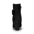 thumbnail image 4 of Unique Bargains Women's Round Toe Chunky Heel Zip Heeled Boots Ankle Booties, 4 of 7