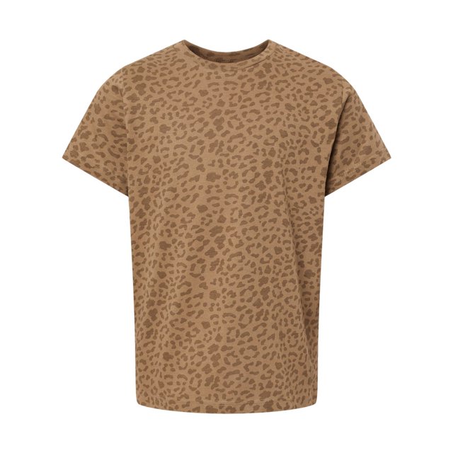 Youth Fine Jersey Tee, XS, Brown Leopard