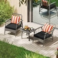 thumbnail image 1 of Costway Ensemble de Mobilier de Patio en Rotin PE 3 Pcs avec Dossier Réglable à 5 Niveaux Ensemble Bistro, 1 of 10