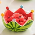 thumbnail image 3 of Watermelon-Themed Ceramic Fruit Serving Bowl Set with Six Stainless Steel Forks for Home Dining Bar Events and, 3 of 5