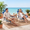 thumbnail image 2 of Patiojoy Ensemble de 2 Chaises de Plage Légères en Aluminium Sac à Dos Fauteuils Inclinables Pliants avec Dossier à 5 Positions et Appuie-Tête Rembourré Bleu, 2 of 9