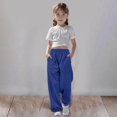thumbnail image 2 of WENXIAOO Kids Sweatpants Drawstring Jogger Sweatpants With Pockets Solid Pants Blue Pants For Kids Kids Spring Fall Sweatpants Size 11-12 Years, 2 of 7
