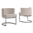 thumbnail image 1 of Velvet Beige Accent Chair with Silver Chrome Base - 1 Chair, 1 of 4