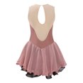 thumbnail image 2 of Miaeowve Robe de Patinage Artistique pour Filles Sans Manches avec Strass, Vêtements de Danse Ballet Performance Café Clair 14, 2 of 7
