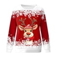 thumbnail image 4 of Chandails pour Femmes Veste de Noël pour Femmes Adolescentes Filles Manches Longues Chandails Amples Femmes Chandail à Col Rond Mignon Renne Ensemble de Tenue Confortable Femmes Chandails Graphiques de Noël, 4 of 4
