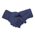 thumbnail image 3 of Blue Gloves Mittens Winter Mens Warm and Thick Cold Proof Solid Color Screen Gloves, 3 of 4