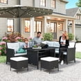 thumbnail image 2 of Outsunny 6pcs Rattan Outdoor Lounge Dining Table, 2 of 10