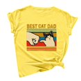 thumbnail image 2 of MesaSe Femmes Chat Lettre Impression Chemise à Manches Courtes Tops Blouse, 2 of 3