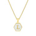 thumbnail image 1 of Colliers, Collier Lettre Coquille Mignonne pour Filles, Pendentifs Pièce pour Filles en Acier Inoxydable Colliers Initiale pour Femmes Bijoux Rond, 1 of 9